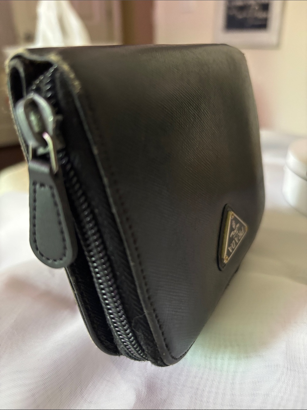 Prada Black Saffiano Leather Zip-Around Wallet - Picture 15 of 16